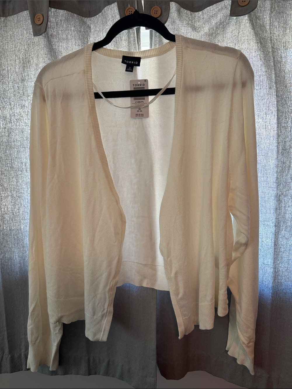 Torrid White open-front lightweight cardigan